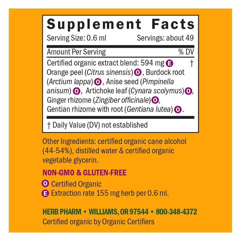 [Australia] - Herb Pharm Better Bitters Certified Organic Digestive Bitters, Classic, 1 Ounce 1 Fl Oz (Pack of 1) 