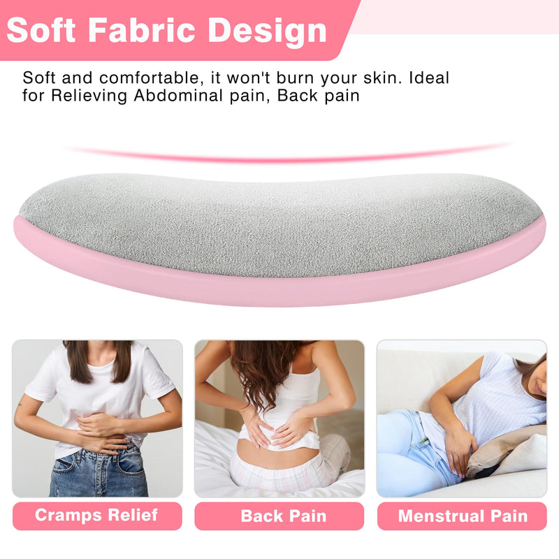 [Australia] - Heating Pads, Glyduny Period Cramp Massager Portable Cordless Heating Pad with 6 Heat Levels and 6 Massage Modes for Back Pain Relief Menstrual Heating Pad (Pink) Pink 