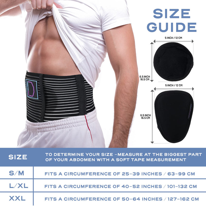 [Australia] - Umbilical Hernia Belt for Men and Women | Abdominal Hernia Belt for Women & Men with 2 unique compression pads | Belly Button Umbilical Hernia Belts for Men | L/XL L/XL (40 - 52 IN) 