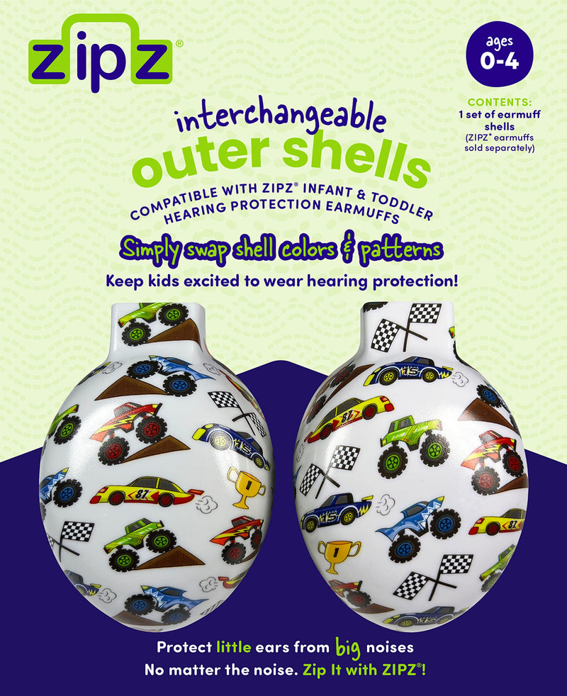 [Australia] - Magnetic Outer Shells – Compatible Baby & Toddler Earmuffs – Simply Change Colors – Headphones SOLD SEPARATELY Cars Trucks 