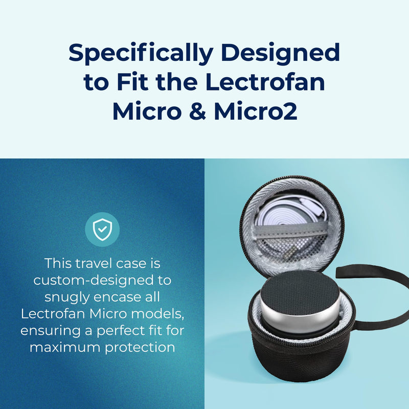 [Australia] - Adaptive Sound Technologies LectroFan Micro2 & Carrying Case for LectroFan Micro2 - Portable Bluetooth Speaker - Compact Sound Machine for Travel - Black Sound Machine & Black Case 