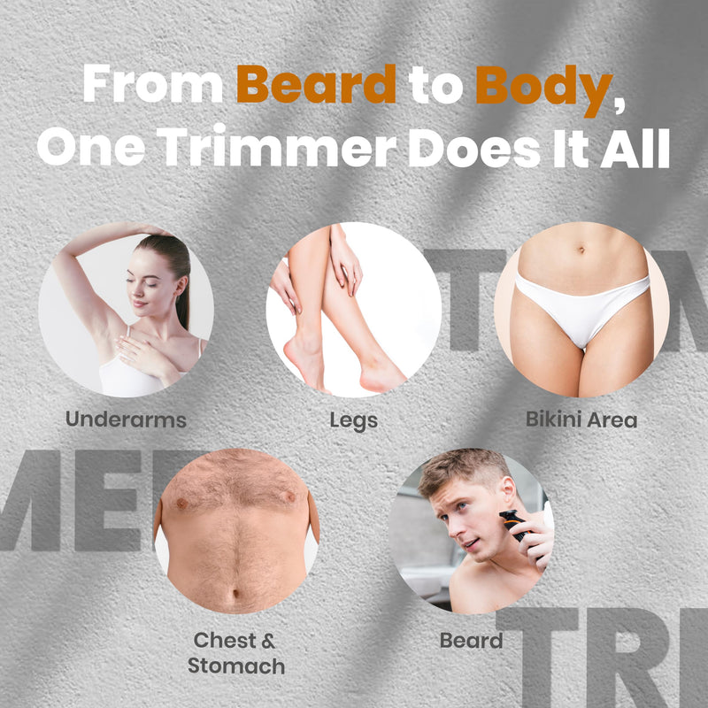 [Australia] - Next Gen Premium Body & Pubic Hair Trimmer – Waterproof Electric Ball Shaver & Groin Hair Clipper with Ceramic Blades – Rechargeable Wet/Dry Trimmer for Men & Women, Chest, Legs, Bikini 