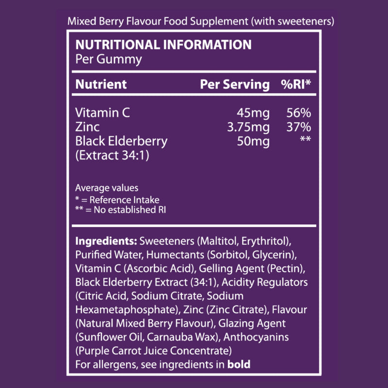 BioMirco Kids Immune Support Vitamins, Zinc for Kids, Immune System Booster, Triple Immunity Gummies, Delicious Taste Children's Gummy with Vitamin C, Zinc and Natural Elderberry, Daily Immunity