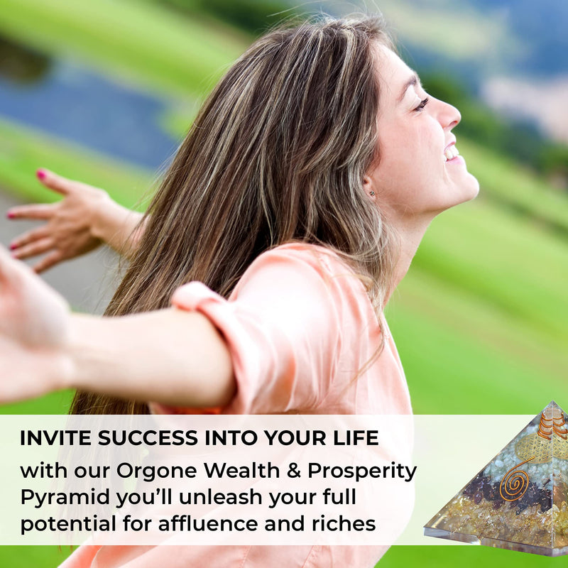 [Australia] - Orgonite Crystal Triple Money Pyramid Energy Generator Promotes Wealth and Prosperity with Green Aventurine, Red Garnet and Citrine – Attract Money and Success with Lucky Orgone Crystals Green Aventurine, Red Garnet and Citrine Crystal 