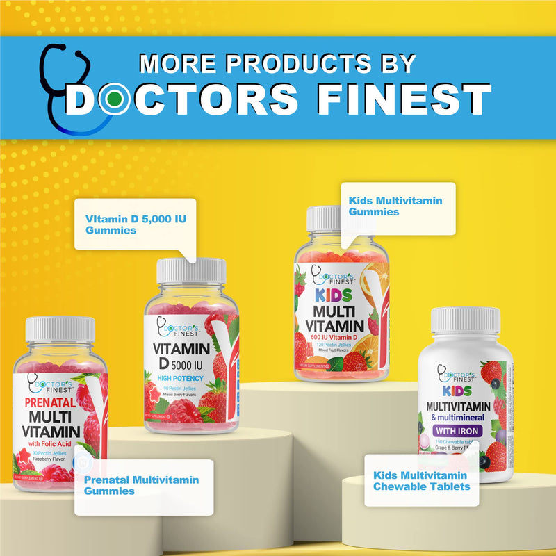 Doctors Finest Vitamin C Gummies for Kids – Vegan, GMO Free & Gluten Free – Great Tasting Orange Flavor Pectin Chews – Kids Dietary Supplement – 250mg of Vitamin C – 90 Jellies [45 Doses] 90 Count (Pack of 1)