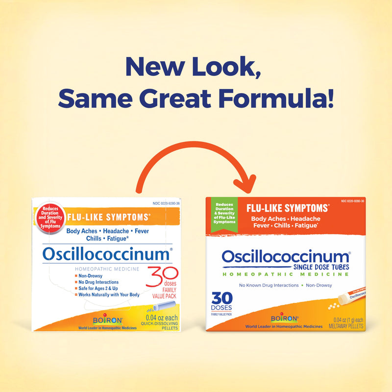 Boiron Oscillococcinum for Relief from Flu-Like Symptoms of Body Aches, Headache, Fever, Chills, and Fatigue - 30 Doses 30 Count (Pack of 1)