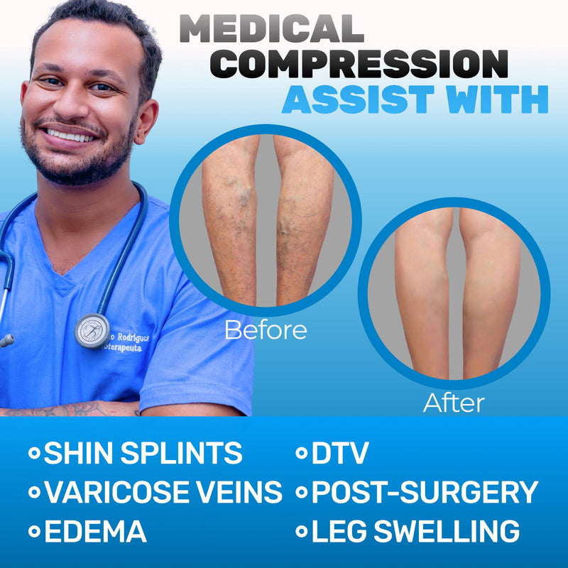 [Australia] - Compression Pantyhose for Women 20-30mmHg - Varicose Veins and Swelling - A204 Medium Black 