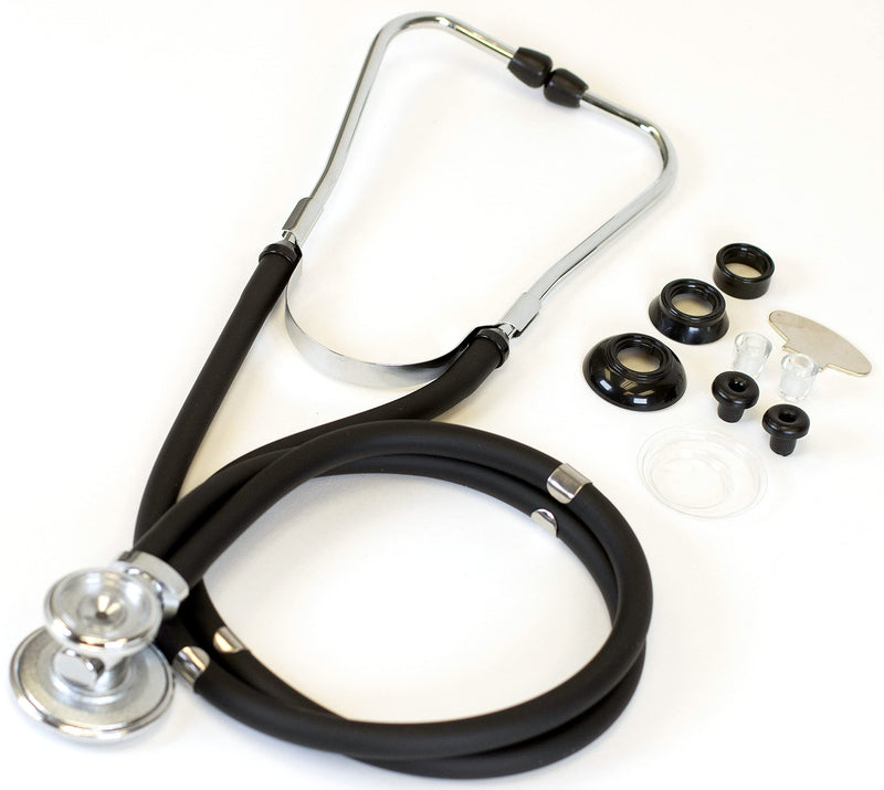 [Australia] - Primacare DS-9295-BK 30" Sprague Rappaport Style Stethoscope for Doctors, Nurses and Medical Students, First Aid Professional Dual Head Cardiology Kit for Men, Women and Pediatric, Black 