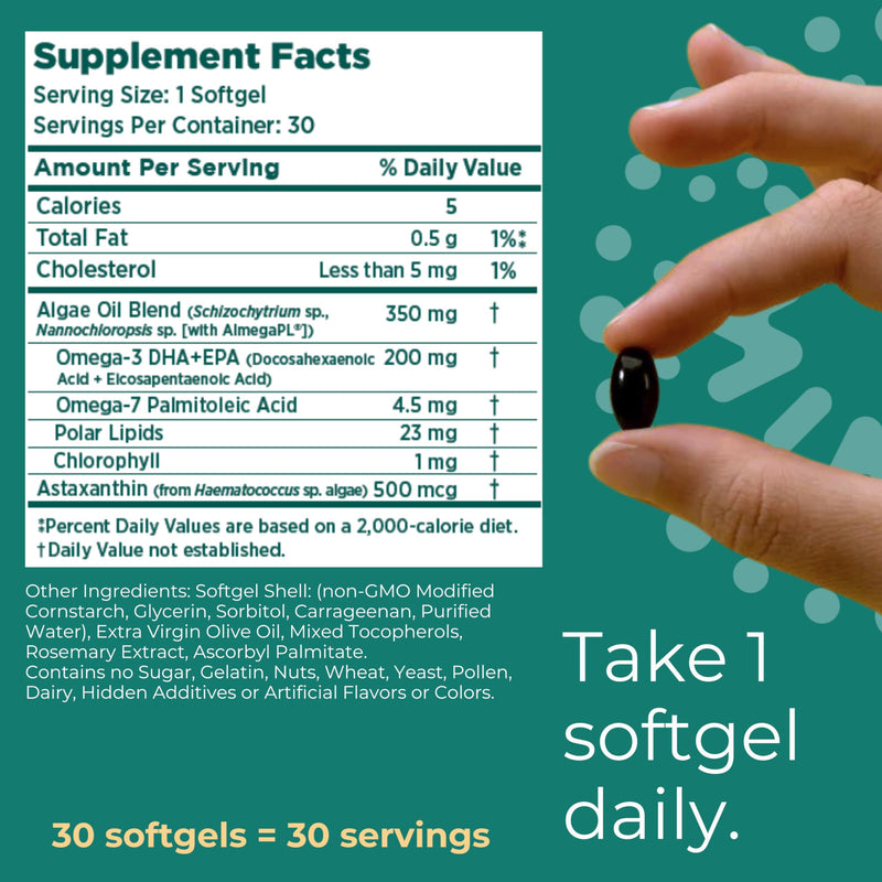 [Australia] - Iwi life Vegikrill Omega-3, 30 Softgels (30 Servings), Vegan, Plant-Based Algae Omega-3 with Astaxanthin, Whole-Body Support Dietary Supplement, Krill & Fish Oil Alternative, No Fishy Aftertaste 30 Servings 