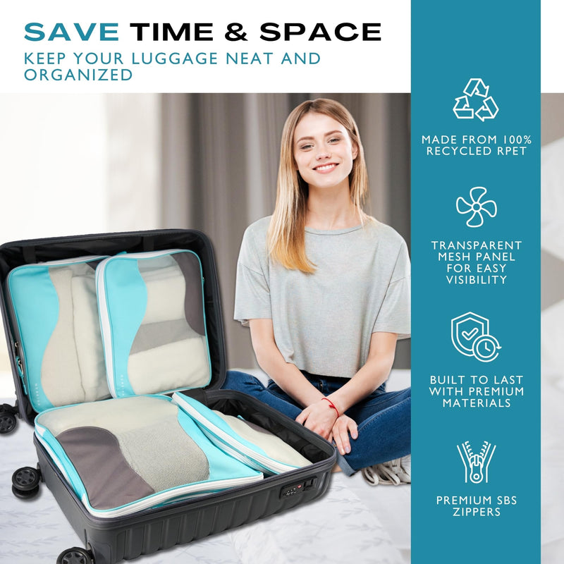 Family Travel Set – 3 Compression packaging cube Sets for Men, Women & Kids | Lightweight Compression Organizers for Luggage
