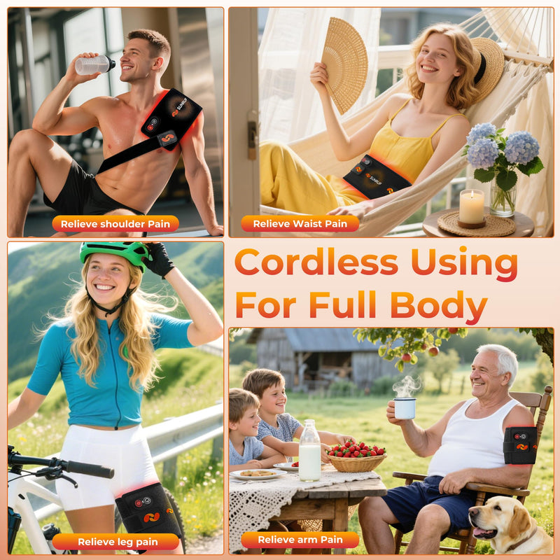 Red Light Therapy for Body, 2000mAh Rechargeable Cordless Portable Light Therapy Pad, 660&850nm Infrared Light Therapy for Back Waist Shoulder Knee Joint, Home Outdoor, Gifts for Women Men(13.6"x5.9")