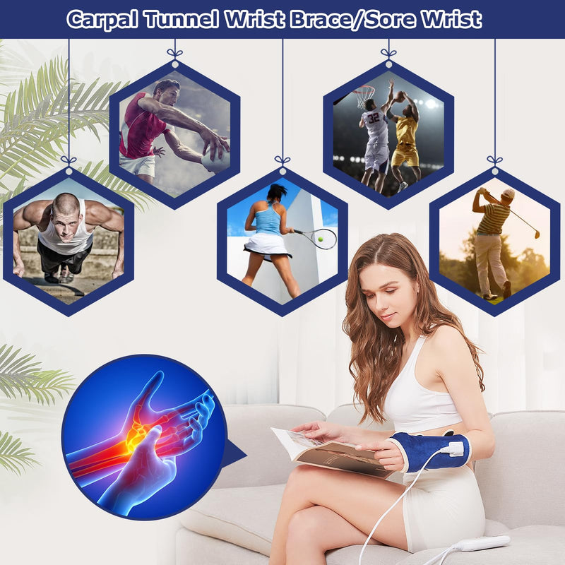 [Australia] - CAMECO Heating Pad for Wrist Pain Relief, Heated Wrist Wrap for Carpal Tunnel, 10-90Min Timer 