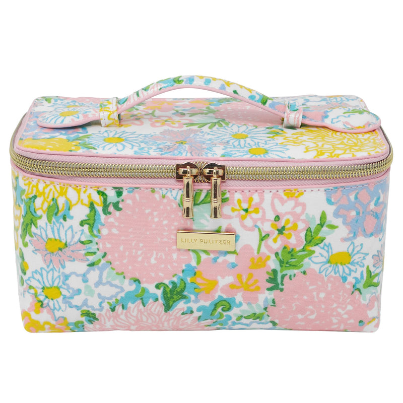 Lilly Pulitzer Cosmetic Bag for Women, Makeup Box with Zipper for Skincare (Lilly Garden Home) Lilly Garden Home