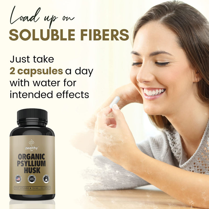[Australia] - Psyllium Husk Capsules, All-Natural Fiber Supplement, Alternative to Psyllium Husk Powder, Psyllium Husk Capsules for Gut Health* 