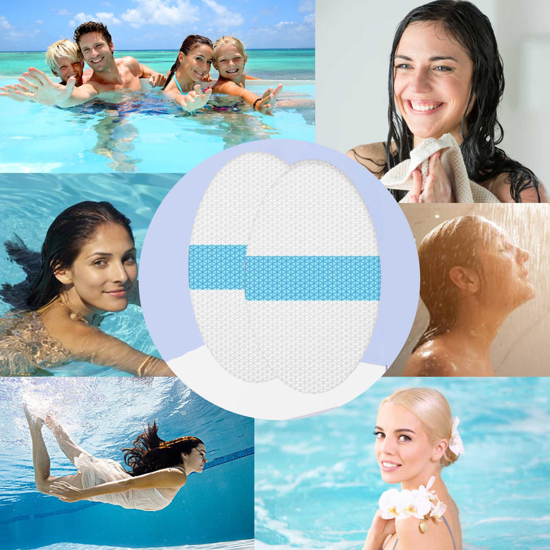 [Australia] - 60-Pack Upgarde Silicon-Gel Material Easy to Take Off Baby Ear Covers with Cotton Ball,Baby Shower Cap Ear Protection for Kids,Water-proof Ear Stickers for Bath Swimming (60Pcs) 60Pcs 