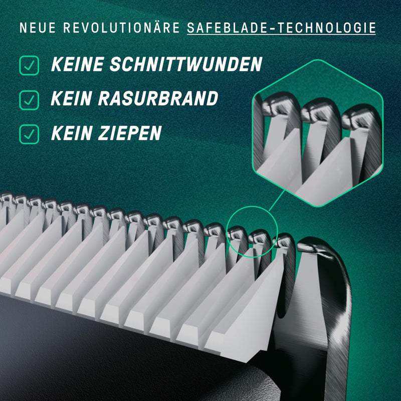 [Australia] - FAVED The Bodygroomer 2.0 intimate razor & body hair trimmer with revolutionary safety blade for men, 120 min power, shower-proof, LED light, beast mode - from Germany 