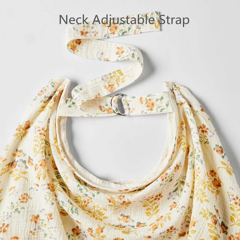 [Australia] - insular Muslin Nursing Cover for Breastfeeding, Breathable Privacy Nursing Covers with Arch Neckline for Mom, Soft Cotton Multi-use Nursing Apron, Khaki 