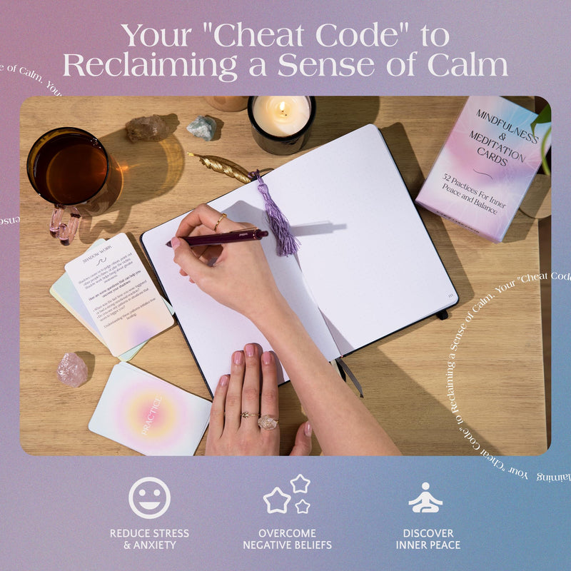 [Australia] - Mindfulness Cards for Stress Relief - 52 Daily Meditation Cards for Mindful Affirmations- Positive Affirmations Cards - Perfect Mindfulness and Self Care Gifts 