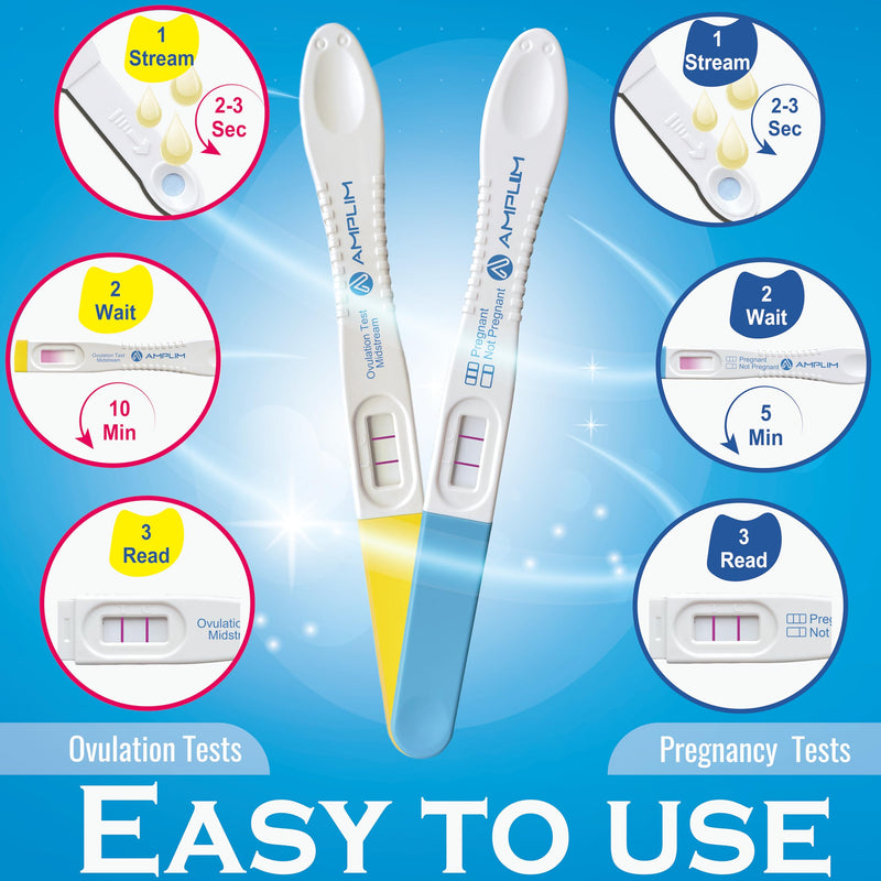 Midstream Pregnancy Test and Ovulation Tests Kit | Bulk Early Detection HCG & LH Sticks, 99.99% Accurate at Home Predictor