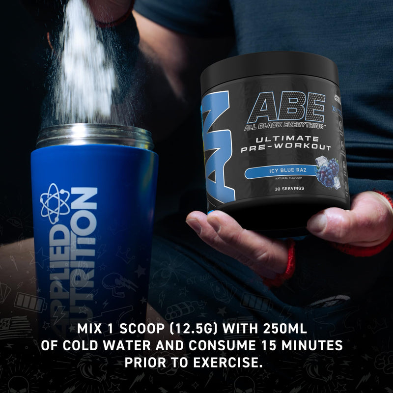 Applied Nutrition Bundle ABE Pre Workout 375g + ABE Black Shaker 400ml | All Black Everything Pre Workout Powder, Energy Drink, Physical Performance, Creatine, Beta Alanine, Caffeine (Cool Watermelon) Cool Watermelon Shaker 400 ml