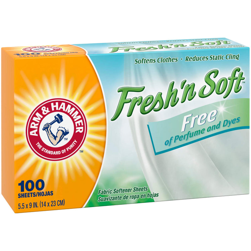 [Australia] - Arm & Hammer Fabric Softener Sheets, Free of Perfumes and Dyes, 100 ct 100 Count (Pack of 1) 