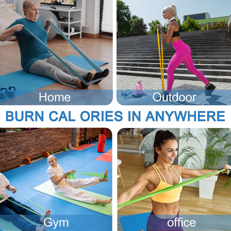 [Australia] - Professional Resistance Bands. Latex-Free, Work Out Bands, Stretch Bands for Working Out Women or Men, Exercise Bands Set for Physical Therapy Colour Set (5-30lbs) 
