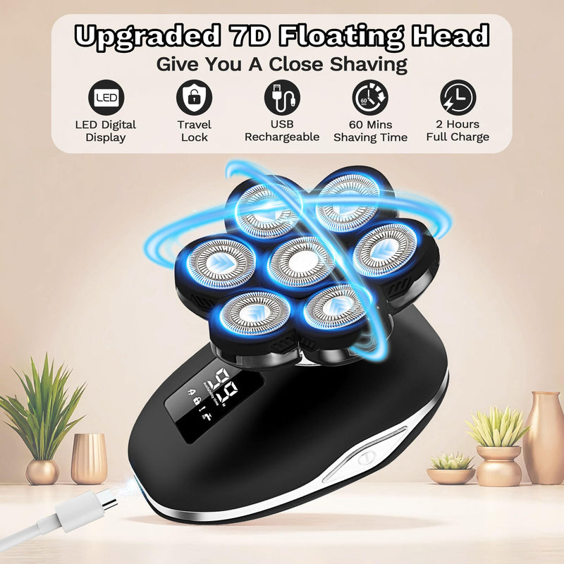 [Australia] - Electric Razors for Women, 7D Electric Shaver for Women, 5 in 1 Lady Shavers, Wet/Dry Bikini Trimmer, Rechargeable Face Razor for Arms Legs Armpit Pubic Area Black 
