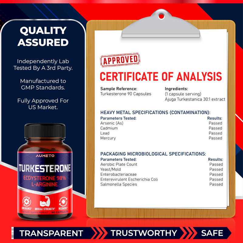 [Australia] - Turkesterone Supplement - Enhanced with L-Arginine, Tongkat Ali, Ginseng, Maca Root, Vitamin D3 - Energy, Endurace & Male Vitality Support (90 Count (pack of 1)) 