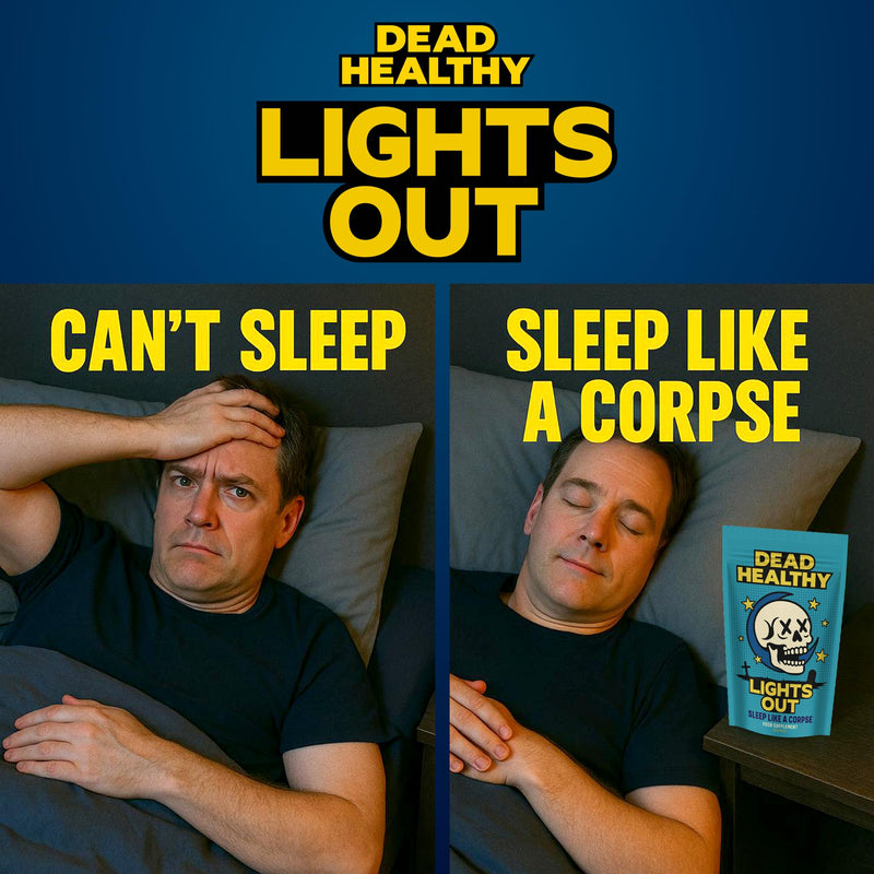 Lights Out – Premium Night-Time Sleep Support with Magnesium, L-Theanine, Lemon Balm & Tart Cherry – 60 Vegan Capsules – Made in the UK