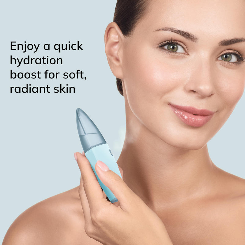 GESKE SmartAppGuided™ Facial Hydration Refresher | 4 in 1 | Water Atomizer | Moisturizing Spray Machine | Face Mister | Humidifier for Natural Glow | Reduce Redness & Dry Skin Turquoise