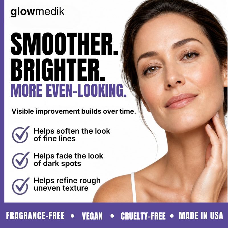 Glowmedik Retinol Booster Serum For Face with Hyaluronic Acid, Vitamin E & Aloe, Facial Skin Care, Fragrance Free – 30ml