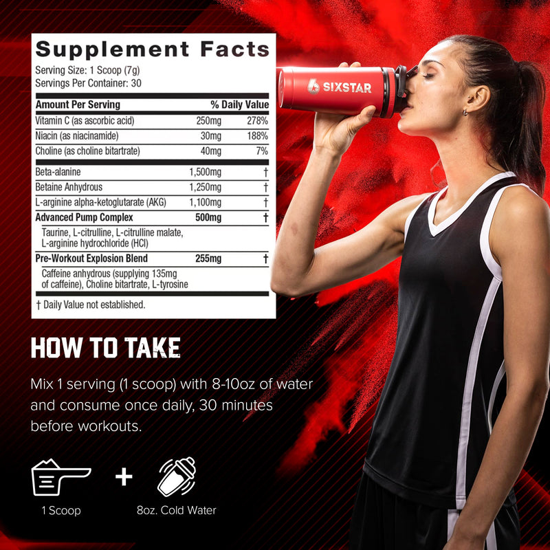 [Australia] - Six Star Pre-Workout Powder for Men & Women, Fruit Punch (30 Servings) - Preworkout Explosion 2.0 Energy Powder Drink Mix with Beta-Alanine & Caffeine - Sports Nutrition Supplement Products Fruit Punch V2 30 Servings (Pack of 1) 