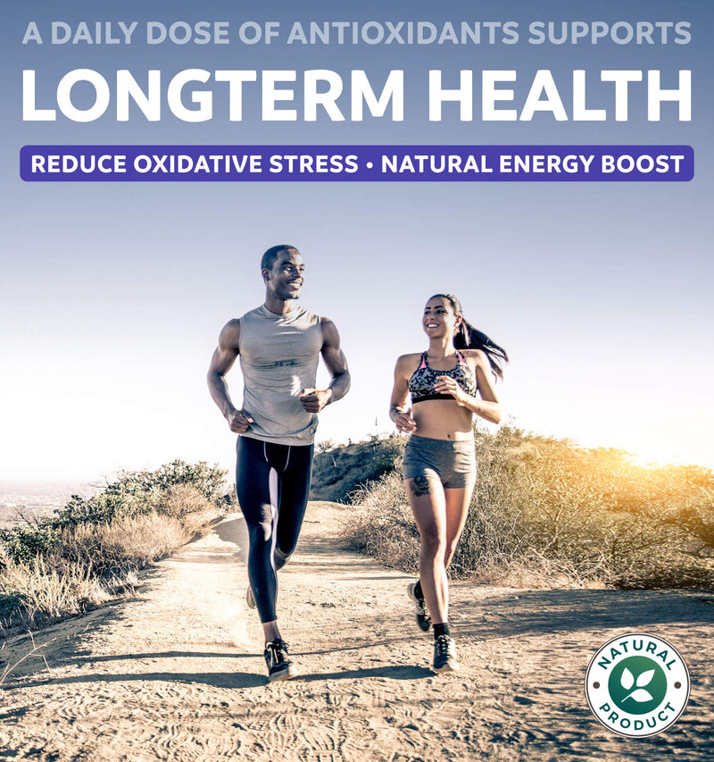 [Australia] - Super Antioxidants Supplement - Powerful Super Food Antioxidant Daily Blend - Acai Berry, Goji, Pomegranate & Trans Resveratrol - Herbal and Fruit Formula For Women and Men - Skin Care - 60 Capsules 60 Count (Pack of 1) 