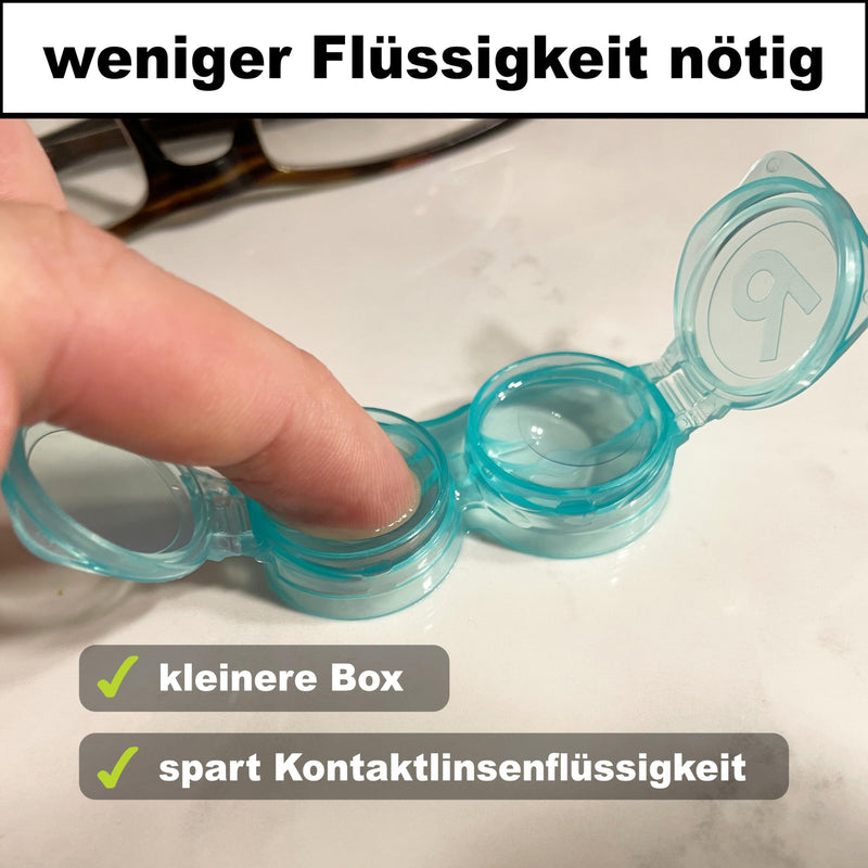 [Australia] - Traptix EyesBear - Foldable & economical contact lens container (1x) - Fixed lid - less liquid consumption - odor-free contact lens storage (transparent) 1x - Transparent 1er 