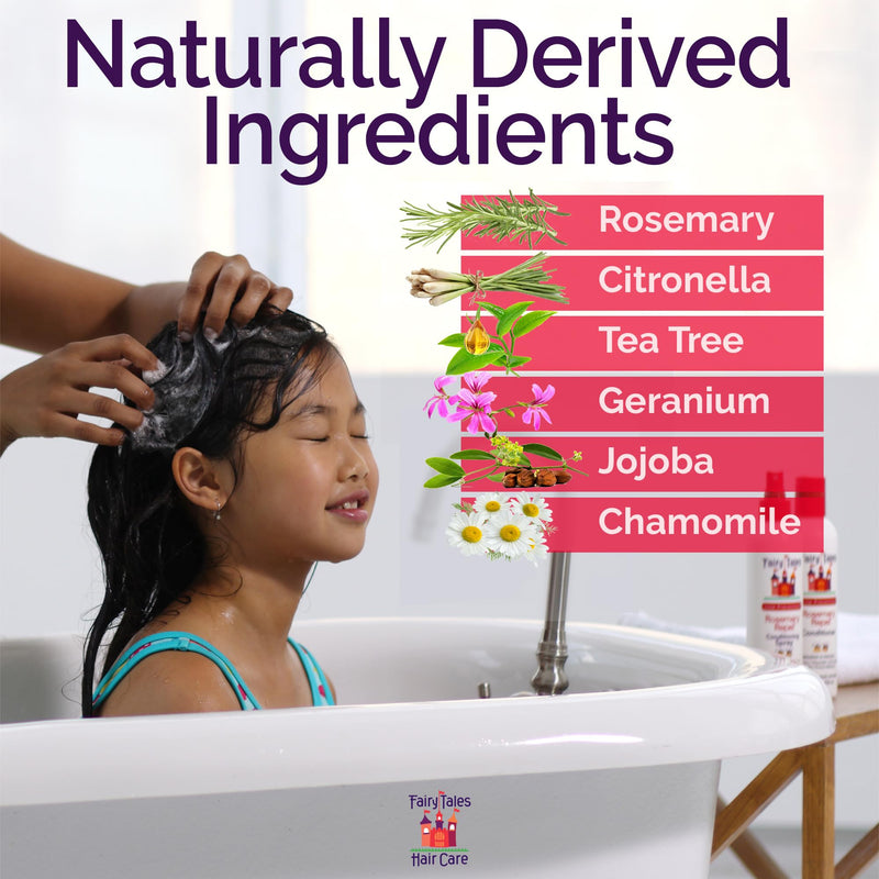 [Australia] - Fairy Tales Rosemary Repel Daily Kids Shampoo, 12 fl oz. & Conditioning Spray, 8 fl oz. Duo– Kids Like the Smell, Lice Do Not 