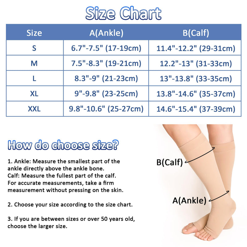 [Australia] - BellaAcht Medical Compression Stockings Women's 23-32 mmHg Compression Socks Graduated Support Support Stockings for Varicose Veins, Edema, Circulation Promotion M Beige 