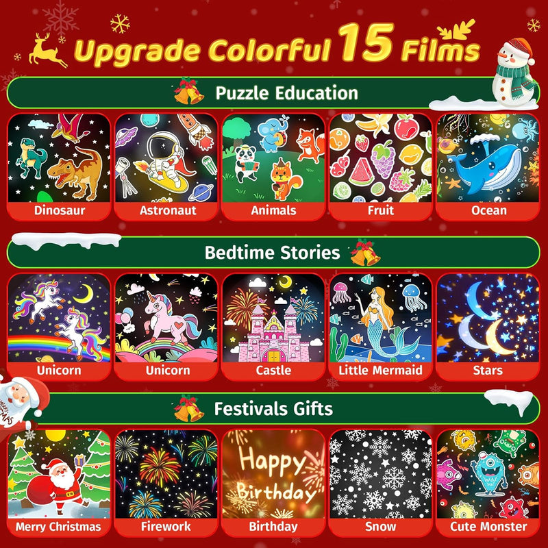 [Australia] - Night Light for Kids+15 Films+White Noises, 105 Lighting Kids Night Light Projector, Remote Dimmable Light Projector for Bedroom, Rechargeable Toddler Night Light,Kawaii Unicorn Gifts for Girls 