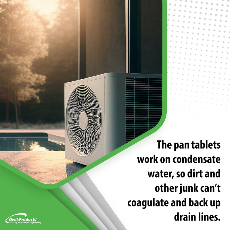 [Australia] - QwikTreat Condensate Pan Treatment Tablets, AC Drip Pan Tablets Air Conditioner Drain Line Cleaner, Control Odors, Overflow and Water Damage, 100 Tablets 