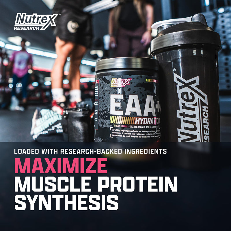 Nutrex Research EAA Hydration | EAAs + BCAA Powder | Muscle Recovery, Strength, Muscle Building, Endurance | 8G Essential Amino Acids + Electrolytes | (Packaging My Vary) 30 Servings (Pink Lemonade) Pink Lemonade