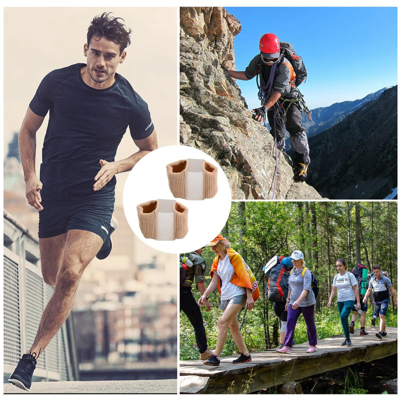 [Australia] - Pack of 4 Silicone Toe Separators Small, Tubular Bandages Silicone Toe Extension, Hallux Valgus Small Toe Separator, Double Hole Toe Brace for Hallux Valgus Correction (S) S 