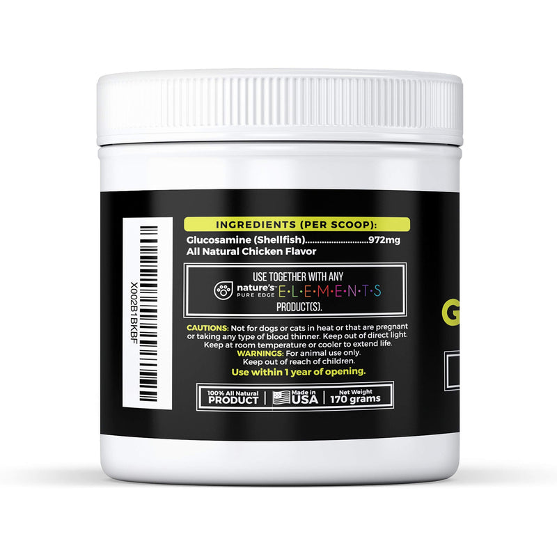 Nature's Pure Edge Original Extra Strength Glucosamine Dog and Cat Supplement Flavored with Real Chicken. Treats Painful and Damaged Joints. 170 gram Jar. - PawsPlanet Australia