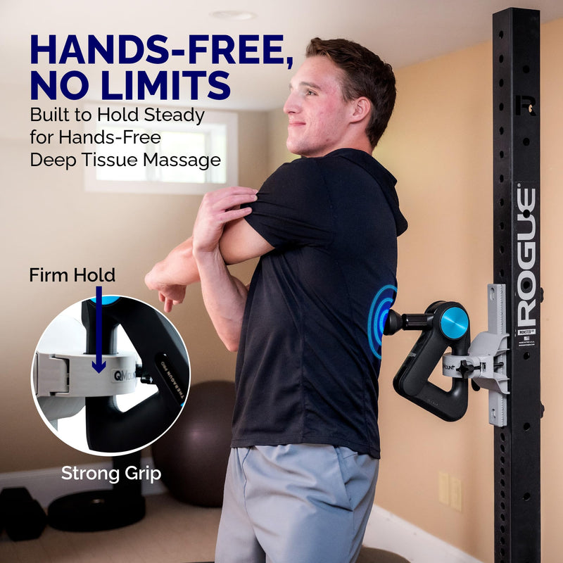 [Australia] - Massage Gun Holder - Power Rack Mounted - Fully Adjustable - Holds Firm Never Moves or Slips - Hands Free Back Massager - Rack Attachments - Massage Gun Attachments Power Rack Mount 