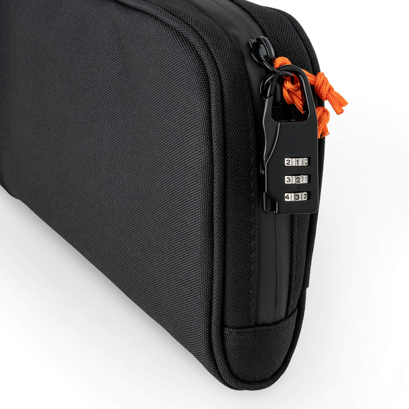 Carbon Technology Lockable Pouch, Bamboo Derived, Durable Sealed Waterproof Zipper, Combo Locking Wallet to Store Away Goods with Care | 2.0 Model - Large Large | 6x11"