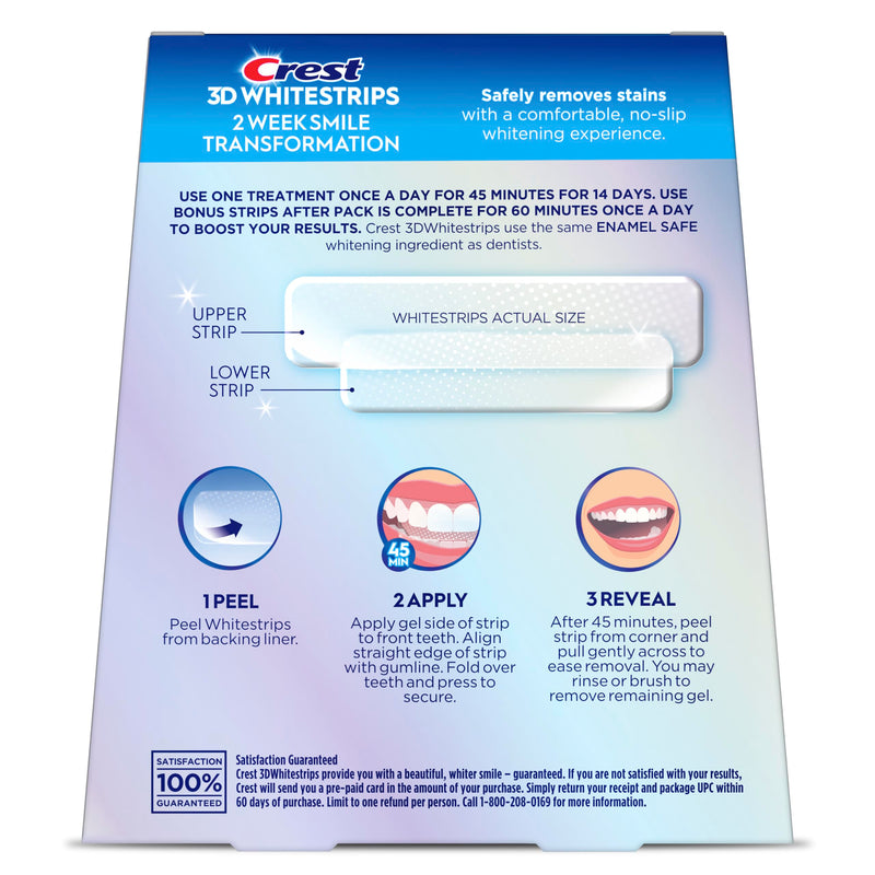 Crest Teeth Whitening Strips, Crest 3D Whitestrips 2 Week Smile Transformation, Enamel Safe Teeth Whitening Kit, 16 Treatments (32 Strips), Whiter Teeth in 2 Weeks, 11 Levels Whiter 1 Count (Pack of 1)