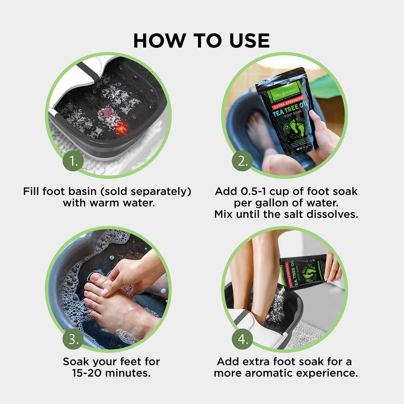 [Australia] - DAILY REMEDY EXTRA STRENGTH Tea Tree Oil Foot Soak w/ Epsom Salt Made in USA Toenails，Athlete's Foot，Itchy Feet，Stubborn Smelly Foot Odor，Pedicure Calluses & Soothes Sore Tired Achy Feet 16 oz，Black Tea Tree Oil w/ Apple Cider Vinegar 1 Pound (Pack of 1) 