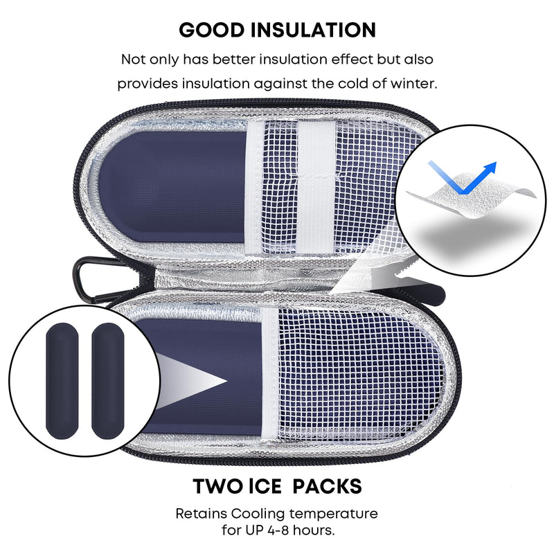 [Australia] - MOSLA Insulin Cooler Travel Case for Diabetic Organize Medication Insulated Cooling Bag with 2 Ice Packs for Insulin Pens and Other Diabetic Supplies Black 