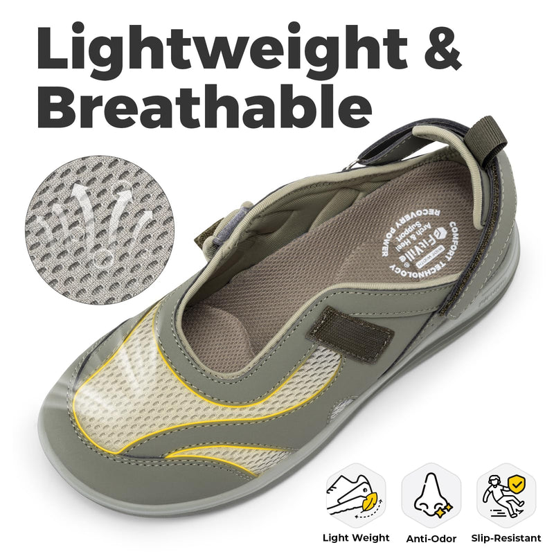[Australia] - FitVille Women's Diabetic Shoes Extra Wide Width Diabetic Sandals for Women, Diabetic Walking Shoes Adjustable Closure Arch Support Orthopedic Shoes for Swollen Feet Plantar Fasciitis 11 Wide Grey 