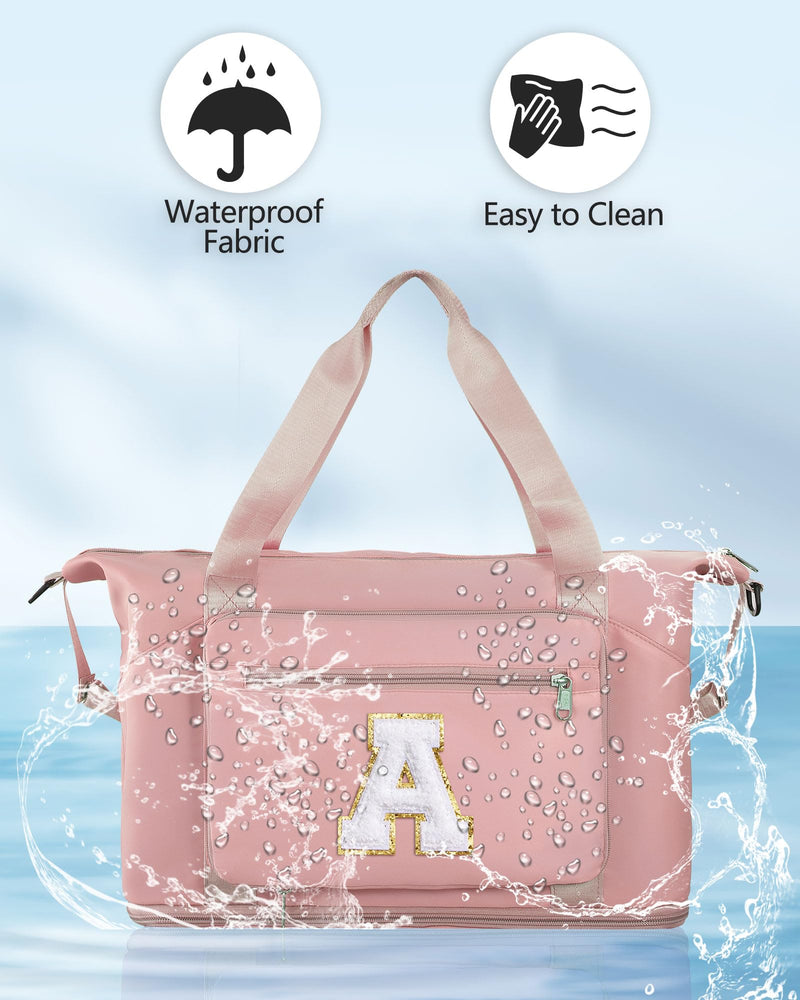 Women Girl Birthday Gifts Weekend Sleepover Overnight Duffle Bag | Teen Teenage Trend Stuff, 50L Carry on Bag Duffel Bags, GYM Bag with Shoes Compartment ,Hospital Bags Pink A