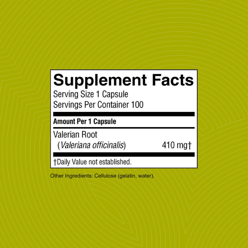 [Australia] - Nature's Sunshine Valerian Root, 100 Capsules | Herbal Supplement Promotes Relaxation, Supports Sleep, and Delivers Natural Nervous System Support 