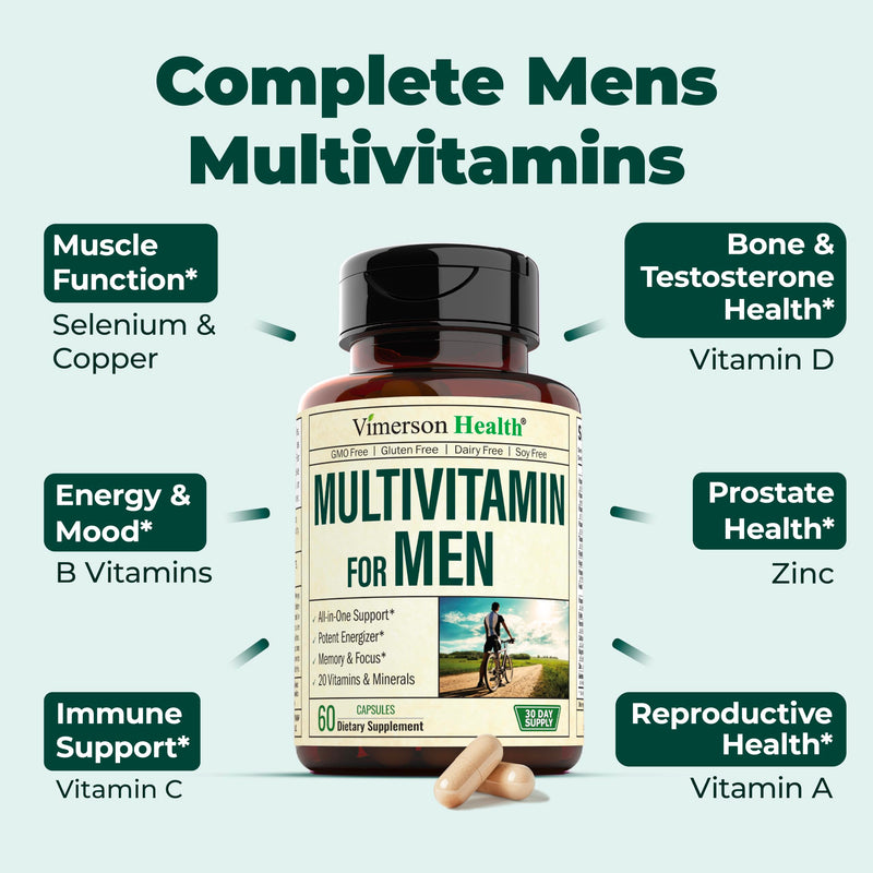 Multivitamin for Men & Tribulus Terrestris with DHEA and Tongkat Ali – Complete Men's Health Bundle for Energy, Vitality, Hormone Balance & Workout Performance